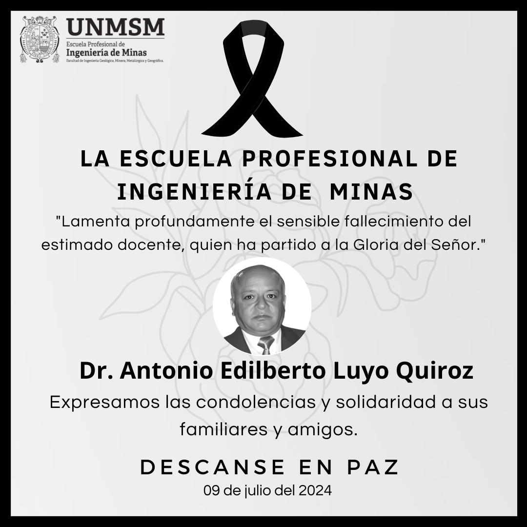 Lamentamos el Fallecimiento del Dr. Antonio Edilberto Luyo Quiroz