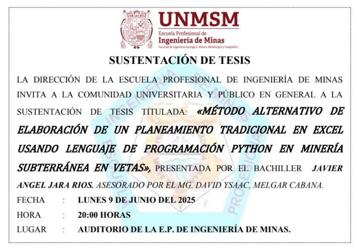 SUSTENTACIÓN DE TESIS – INVITACIÓN ABIERTA