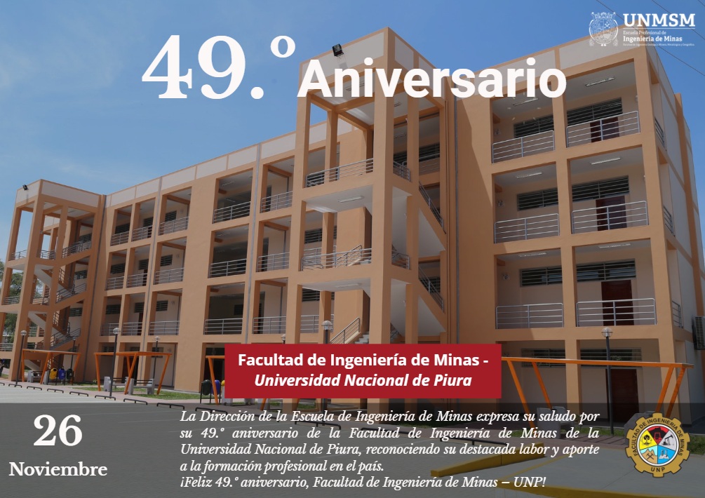 Feliz Aniversario Facultad de Ingeniería de Minas – UNP